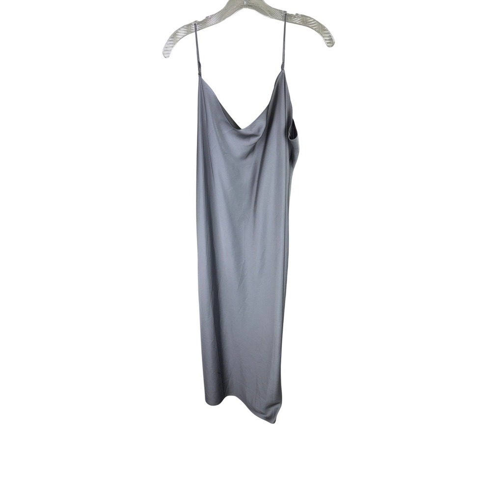 J.Crew Grey Satin Cowl Neck Slip Midi Dress Womens Size 18 Spaghetti Strap